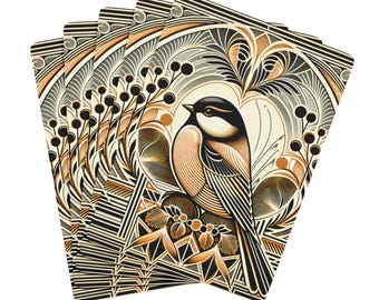 Baraja de cartas Art Deco Bird: Baraja de cartas de estilo vintage