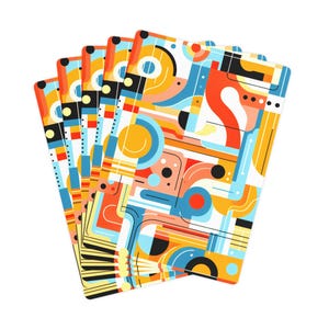 Juego de cartas de póker de arte moderno, hecho en el Reino Unido. Baraja única para noches de juego, regalos, amantes del póker, inauguración de la casa y decoración de salas de juegos.