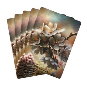 Jeu de cartes, fleurs de cerisier du Japon, cartes à jouer de poker Sakura, motif floral