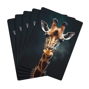 キリンをテーマにしたポーカートランプ - ユニークなゲームナイトアクセサリー、ゲーマーへの楽しいギフト、動物カードコレクター、ポーカーナイト用品