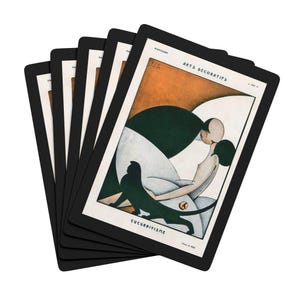 Naipes de póker vintage, regalos únicos para gamers, juegos de cartas art déco retro, noches de juego divertidas, baraja de cartas