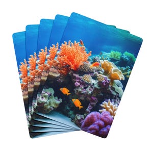 カスタムポーカートランプ、熱帯魚カードデッキ、ユニークな海洋生物ゲームカード、カードプレイヤーへのギフト、ポーカーナイト用品、ビーチテーマ
