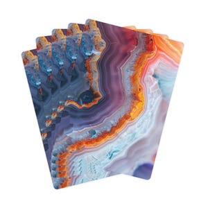 Crystal Geode inspiriertes Pokerkarten-Set - Einzigartige Spielkarten, Geode Pattern Deck, Kartenspiel-Zubehör, Kristall-Pokerkarten, Spiel