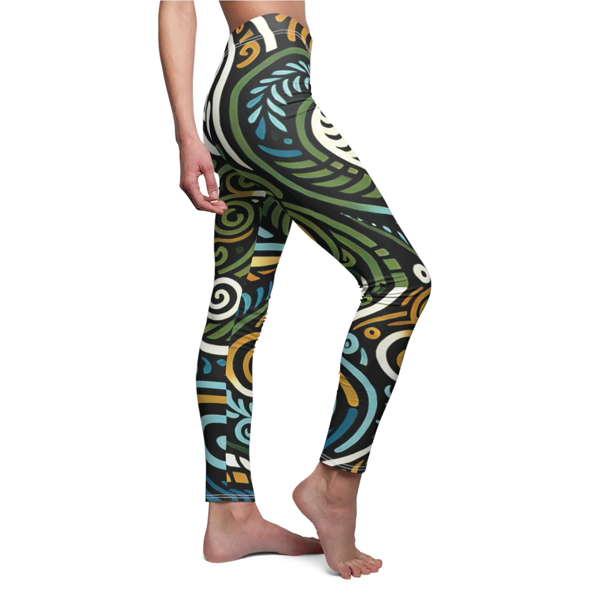 Leggings Colorful New Zealand Silver Fern Inspired, Women's