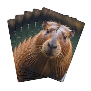 Carte da poker, design capibara, regalo per amanti degli animali, carte da gioco uniche, mazzo di carte, serata di gioco, giochi di carte, tema fauna selvatica, animale carino