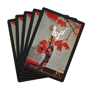 Carte da gioco, set da poker vintage in stile Art Nouveau - Gioco di carte classico, regalo unico, a tema casinò, gioco da festa