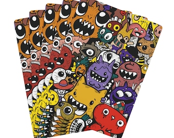 Cartoon Monster Spielkarten: Spaß-Pokernachtdeck