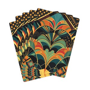 Juego de cartas de póker Art Déco, hecho en el Reino Unido. Naipes vintage, juegos de cartas, regalo para gamers, decoración nostálgica, noche de casino.