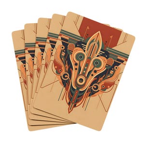 Cartas de póquer, diseño Art Decó, baraja de cartas vintage, juego de casino nocturno, regalo de juego