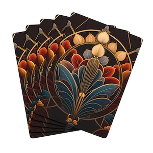 Baraja de póquer Art Deco, juego de cartas único - Cartas de póquer, Baraja de cartas, Juego de póquer, Baraja de cartas, Cartas Art Deco