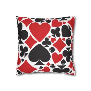 Kussensloop met speelkaartthema, gezellig huisdecor, leuk cadeau voor gamers, Valentijnsdag, housewarming, comfort binnenshuis