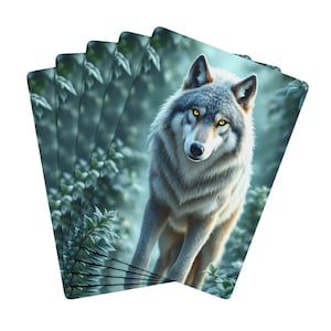 Cartas de juego, juego de cartas Grey Timber Wolf, baraja de póquer, suministros exclusivos para la noche de juegos, juego de cartas personalizado