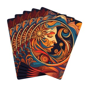 Naipes, cartas de póquer, regalos Art Decó Art Nouveau, suministros para la noche de juegos, accesorios para juegos de cartas, baraja de cartas única