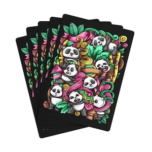 Cartes à jouer, Cartes de poker Crazy Panda colorées, Jeu de cartes Soirée jeux, Articles de fête de poker, Cadeau unique pour les joueurs de cartes, Soirée poker