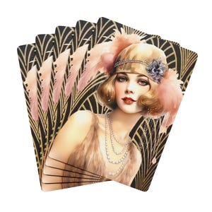 Playing Cards, Vintage Art Deco Flapper Design for Game Nights, Collectors, Casino Parties - Unique Gifts, Poker Cards, Card deck, Card