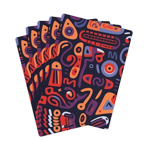 Set di carte da poker, carte da gioco di arte popolare africana, mazzo di carte colorate, forniture per serate di poker, regalo unico per serate di gioco, decorazioni divertenti a tema casinò