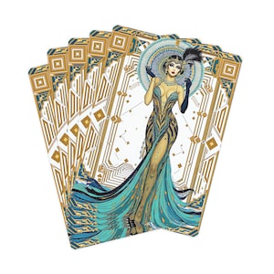 UK - Made Art Deco Poker Cards - Vintage Playing Cards, Gamers Gift, Collectible Card Deck, Poker Night Essentials, Elegant Gaming
