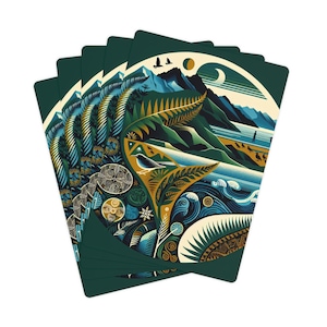 Cartas de pôquer, baralho de design inspirado na Nova Zelândia - cartas de jogar para a noite de jogos, presente exclusivo para jogadores de cartas, suprimentos para a noite de pôquer, Kiwi