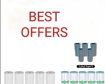 Mini Printer Paper Rolls: Thermal, Sticker, Self-Adhesive (5 Rolls)