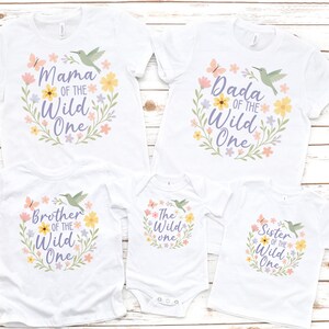 Boho Wildflower First Birthday Shirts | Wild One Wildflower Birthday | Wildflower Mommy and Me Birthday Shirt | Family First Birthday Shirts