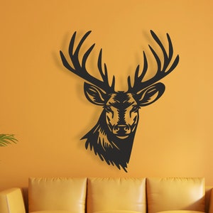 Metal Deer Head Wall Art: 3D Living Room Decor