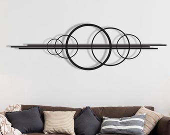 Circular Geometric Metal Wall Art – Modern Minimalist 3D Hanging for Living Room or Office