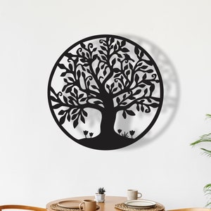 Decorazione murale in metallo con albero della vita: decorazione minimalista