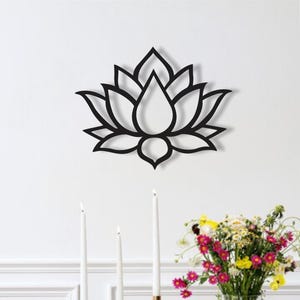 Lotus Flower Metal Wall Art, Wall Decor for Living Room, Lotus Decor, Colorfoul Lotus Metal Art, Housewarming Gift that Brings Luck to Home