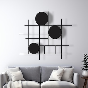 Modern Luxury Style Metal Wall Art, Abstract Metal Wall Sculpture, Above Bed Decor, Living Room Decor, Geometric Wall Art, Mid Century Decor