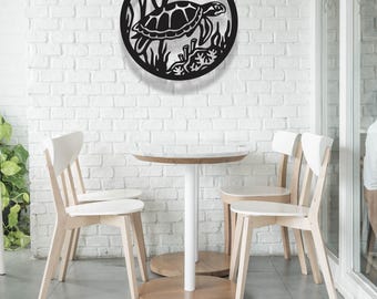 Sea Turtle Metal Wall Art: Nautical Home Decor