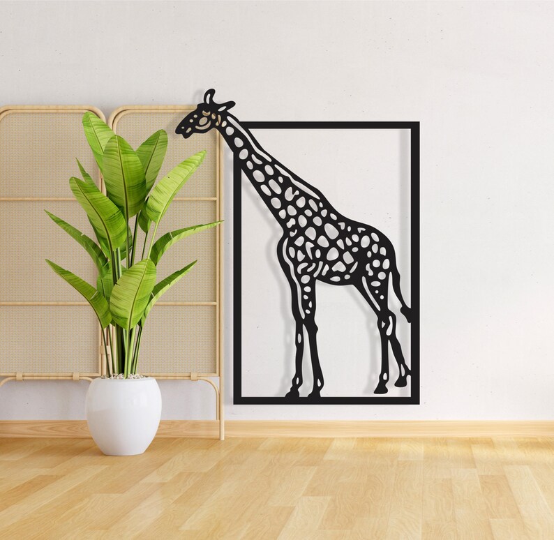 Rectangle Giraffe Geometric Giraffe Metal Wall Art: 3D Home Decor - Etsy