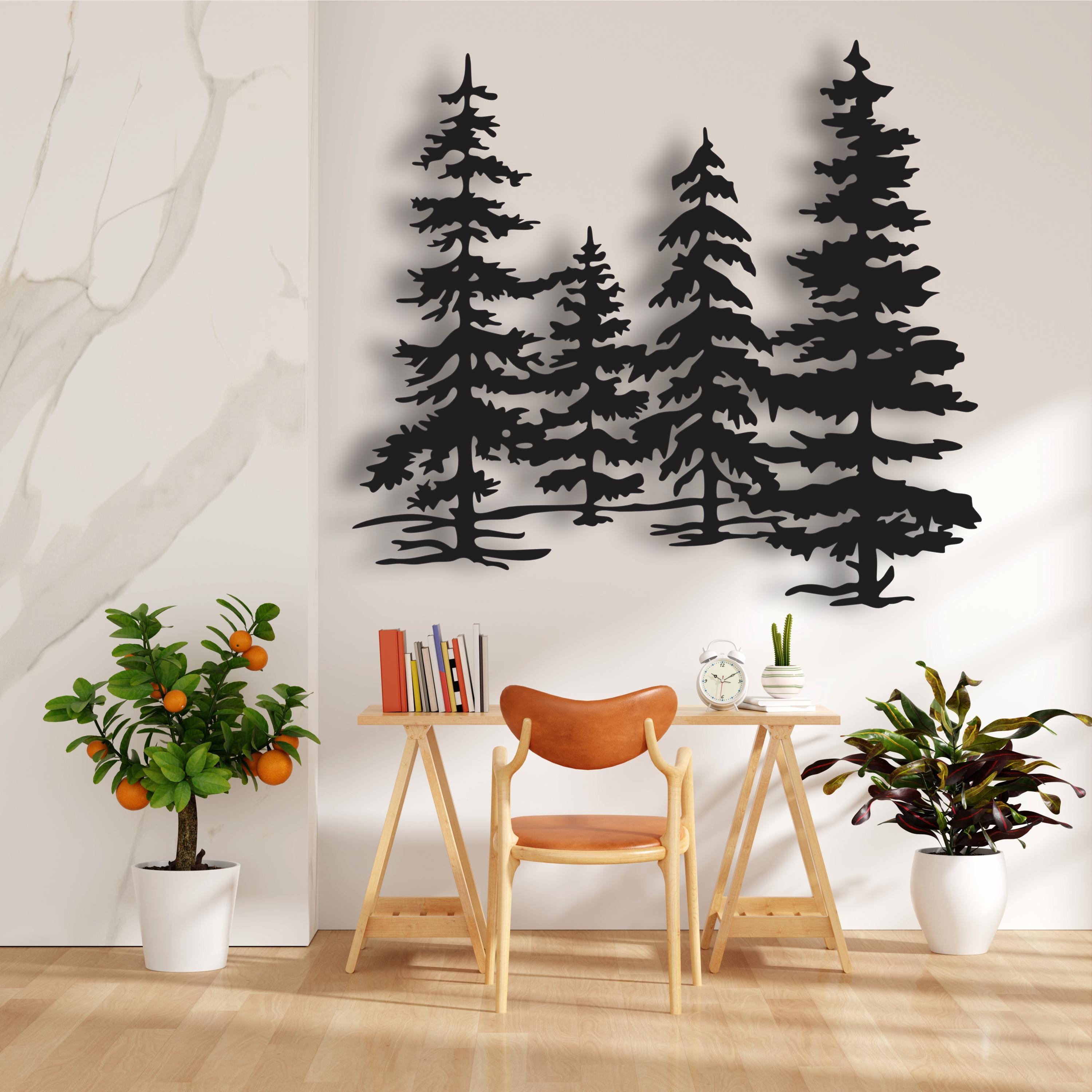 Metal Pine Tree Family Wall Art: 3D Forest Decor - Etsy