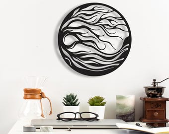 Abstract Metal Outdoor Wall Art: Modern Sculpture, Office Decor