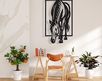 Abstract Horse Metal Wall Art: Geometric Home Decor