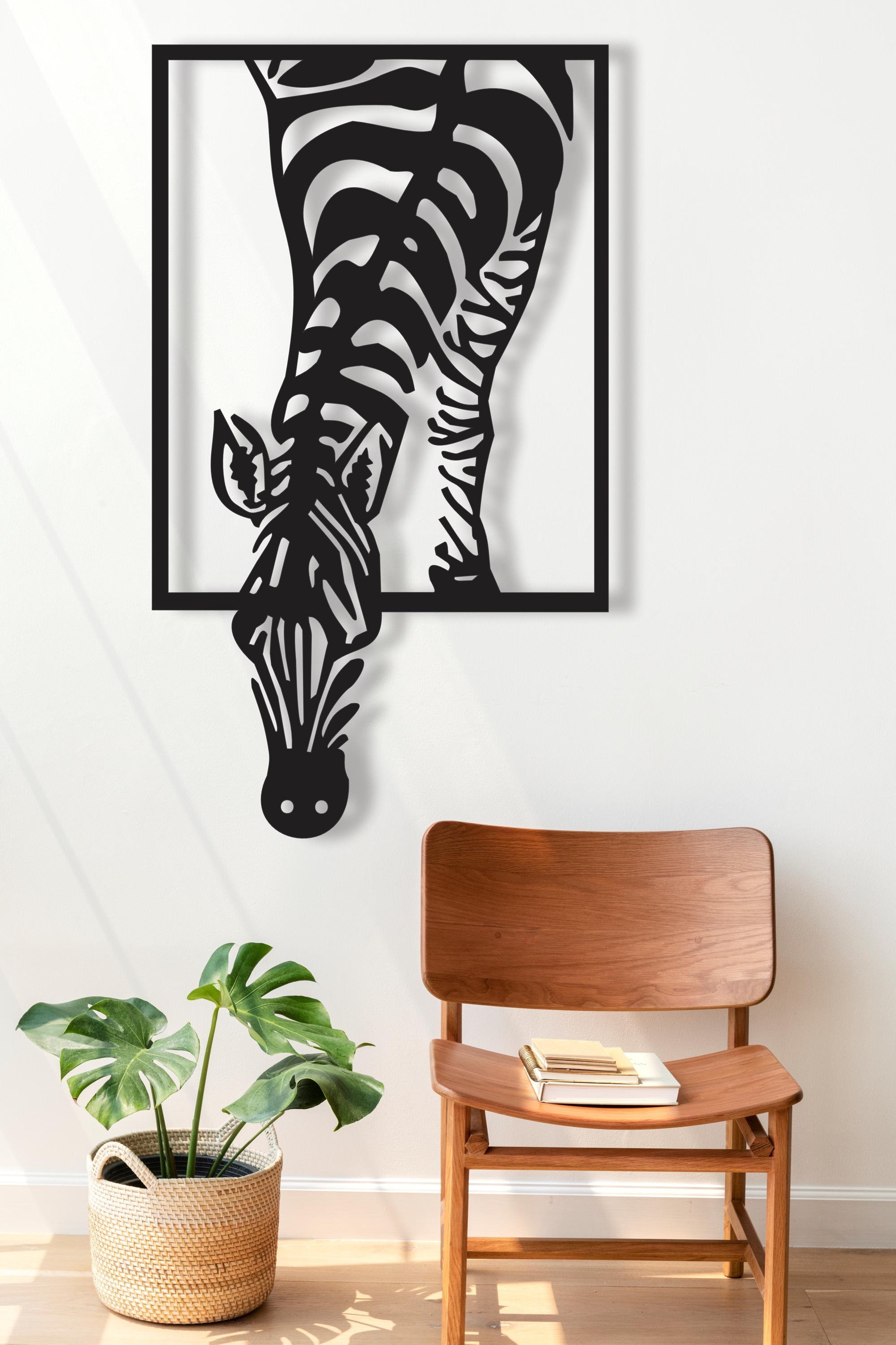 Abstract Zebra Metal Decor, Metal Wall Decor, Housewarming Decor, Metal Wall Art, Home Wall Hangings, Geometric Wall Art, Animal Metal Decor