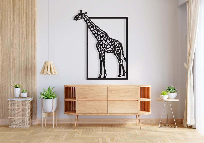 Rectangle Giraffe Geometric Giraffe Metal Wall Art: 3D Home Decor - Etsy