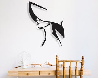 Minimalist Metal Woman Line Art: Elegance Woman Wall Decor