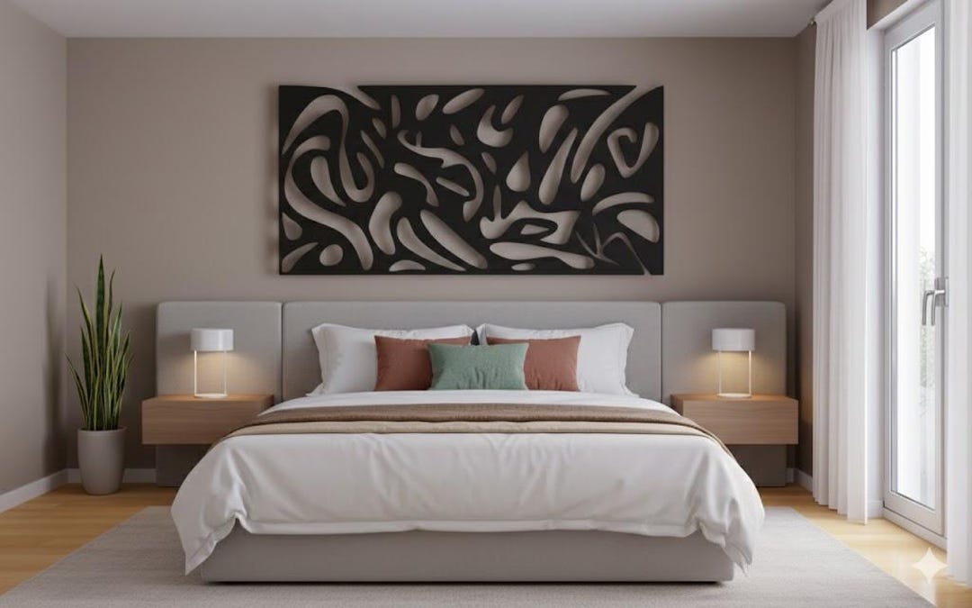 Image showcasing Abstract Metal Wall Art: Modern Sculpture, Entryway Decor - Etsy