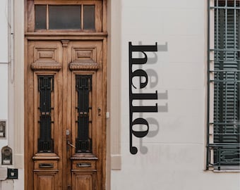 Cartello di benvenuto in metallo: decorazione murale 3D, benvenuto alla porta d'ingresso