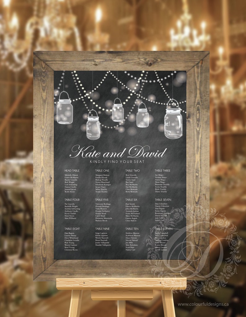 Mason Jar Seating Chart