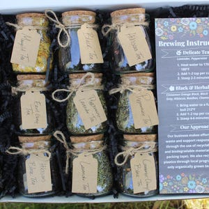 Bio-Loseblatt-Kräutertee Sampler Geschenkbox - 9 Geschmacksrichtungen | Abwechslungsreiches Paket für Teeliebhaber