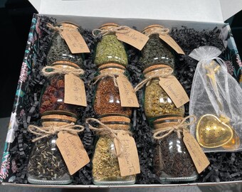 Organic Loose Leaf Tea Sampler Gift Box – 9 Flavors | Herbal & Classic Variety | Tea Lover Gifts