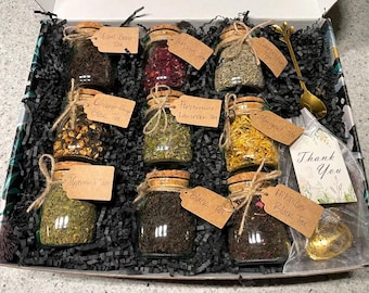 Organic Loose Leaf Herbal Tea Sampler Gift Box – 9 Flavors | Variety Pack for Tea Lovers