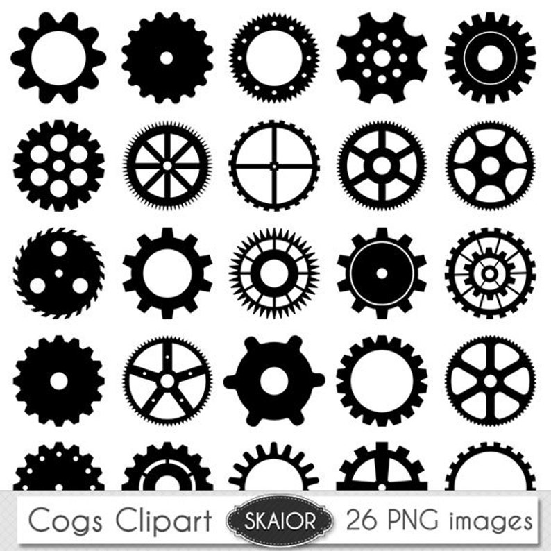 Cogs Clipart Vector Cogs Clip Art Steampunk Clipart Gears Clip | Etsy