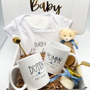 Expecting Parents, Baby Shower Gift, New Mom Mug, Baby Announcement, Pregnancy, Gift Box,  New Dad, New Mom Gift Basket, Personalized