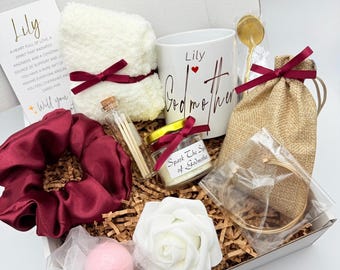 Godmother Gift Box Proposal, Will You Be My Godmother, Personalized Godparent Gift Can You Be My Godmom Nanny Proposal Gift Set Hug In A Box