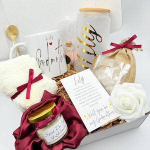 Godparent Proposal, Godmother Gifts Gift Box Will You Be My Godparent Godmother Care Package Hug in a Box For Godmother Personalized Gift