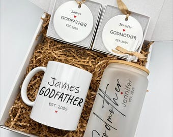 Will You Be My Godparents, Personalized Godparent Gift, Godparent Proposal Box, Godmother and Godfather Mug, Padrinos, Personalised Ornament