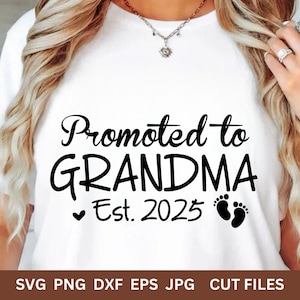Ascendido a abuela Svg Png Nuevo anuncio de abuela Archivo Celebración familiar, Abuela establecida 2024 SVG, Perfecto para proyectos de manualidades y bricolaje