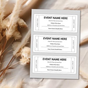 Bearbeitbare Event Ticket Vorlage | DIY druckbare Event-Eintrittskarten | "Anpassbare Event-Eintrittskarte für Partys & Events - Instant Download."